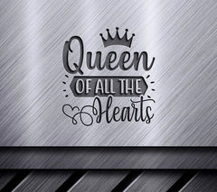 Queen of Hearts SVG with Crown - Huge Design for Cricut & Silhouette SVG