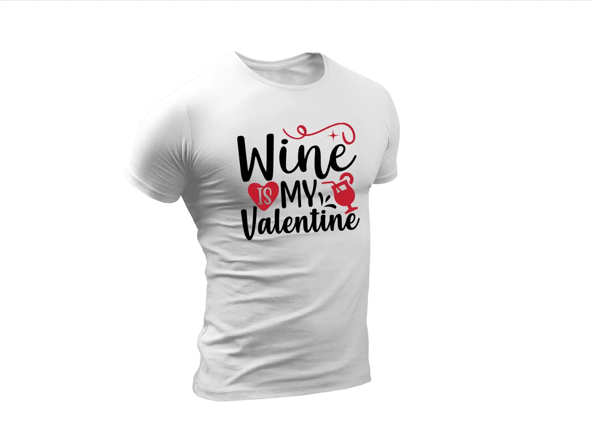 Wine Is My Valentine SVG - Heart & Wine Glass Design SVG