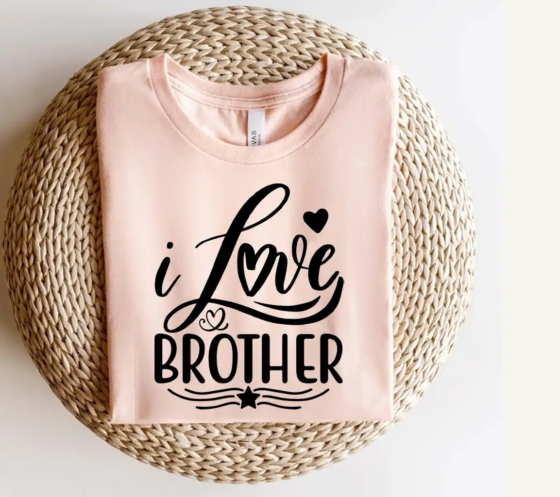 I Love Brother SVG with Heart & Star - Huge Design SVG