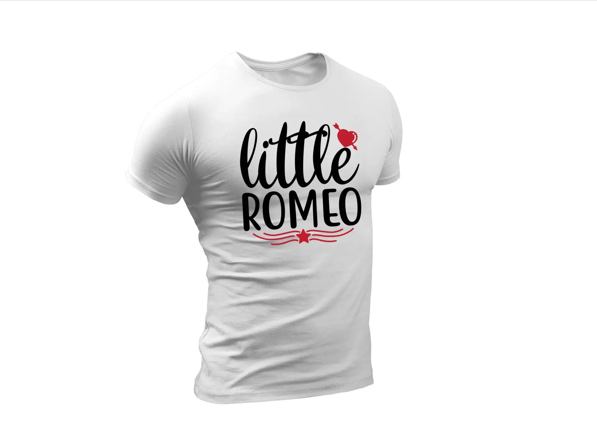 Little Romeo SVG - White Background with Red Heart & Arrow SVG