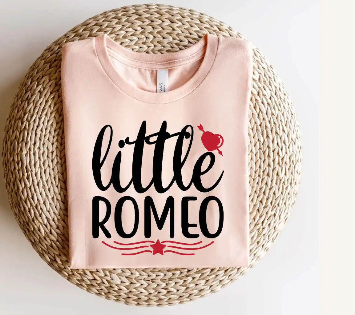 Little Romeo SVG - White Background with Red Heart & Arrow SVG