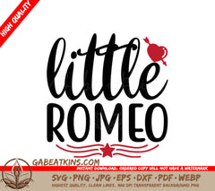 Little Romeo SVG - White Background with Red Heart & Arrow SVG