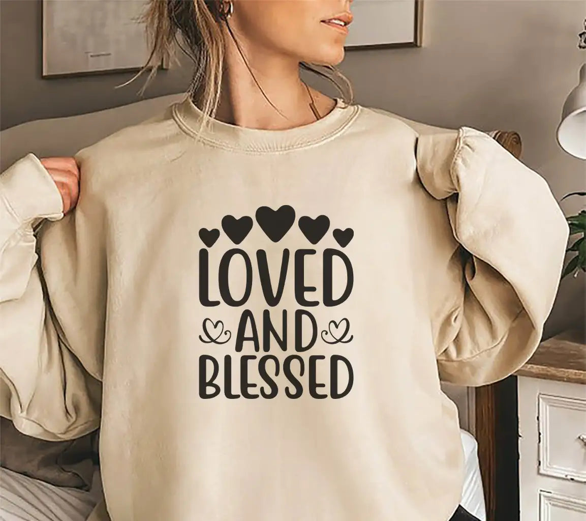 Loved & Blessed  SVG with Hearts - Day Design SVG