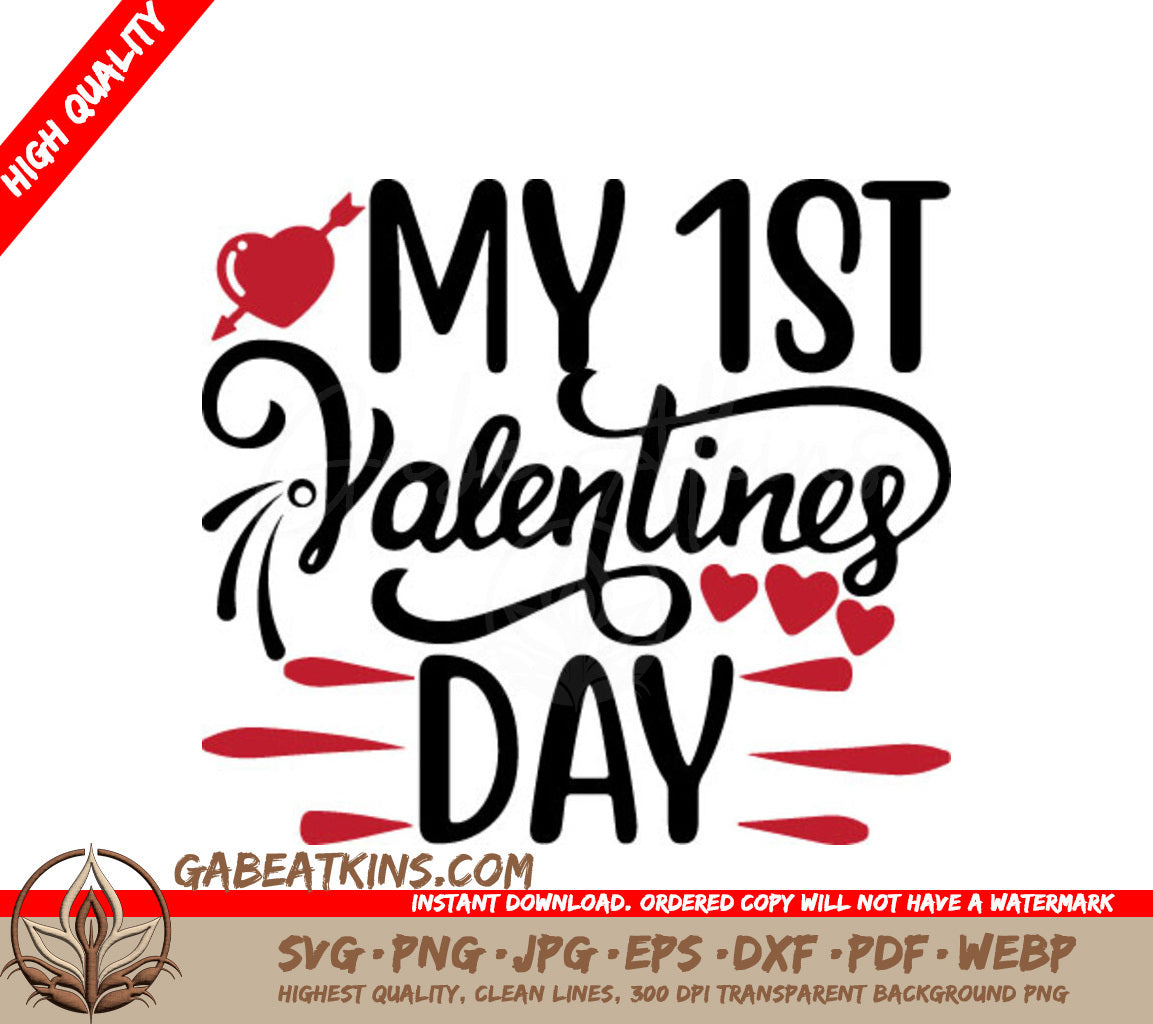 My First Valentines Day SVG - Cute Valentines Day Poster Design SVG