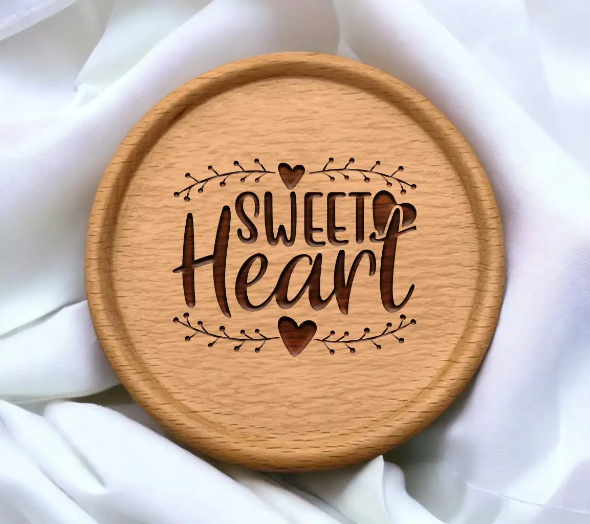 Sweetheart with Red Hearts & Branches - SVG Cut File SVG