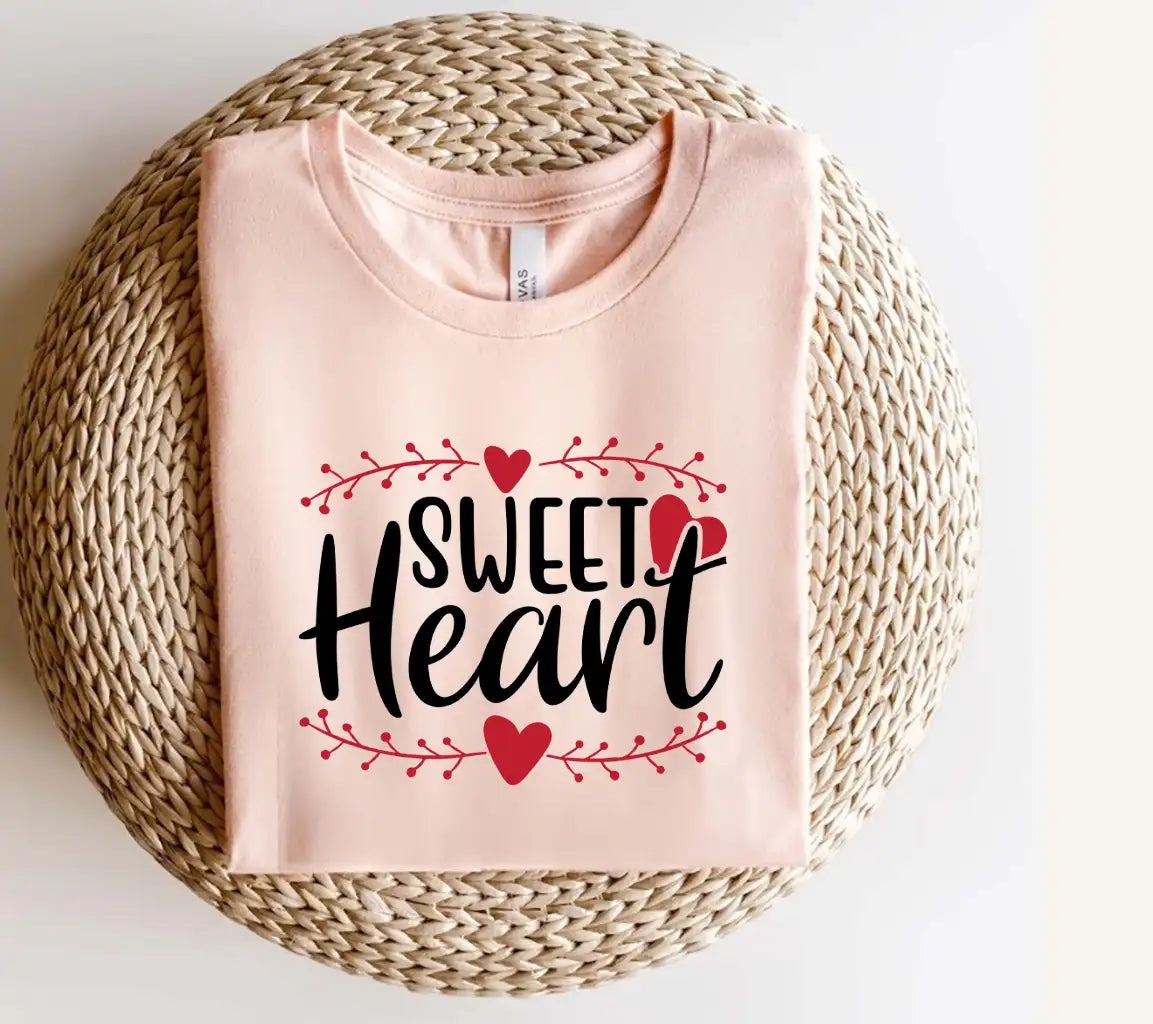 Sweetheart with Red Hearts & Branches - SVG Cut File SVG