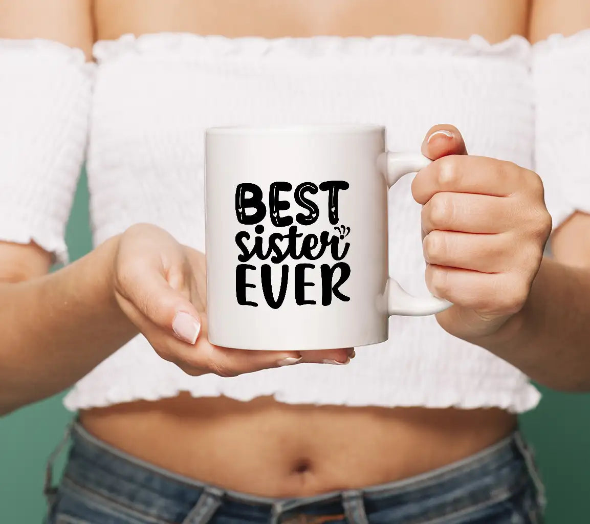 Best Sister Ever Silhouette SVG -  Heart Design SVG