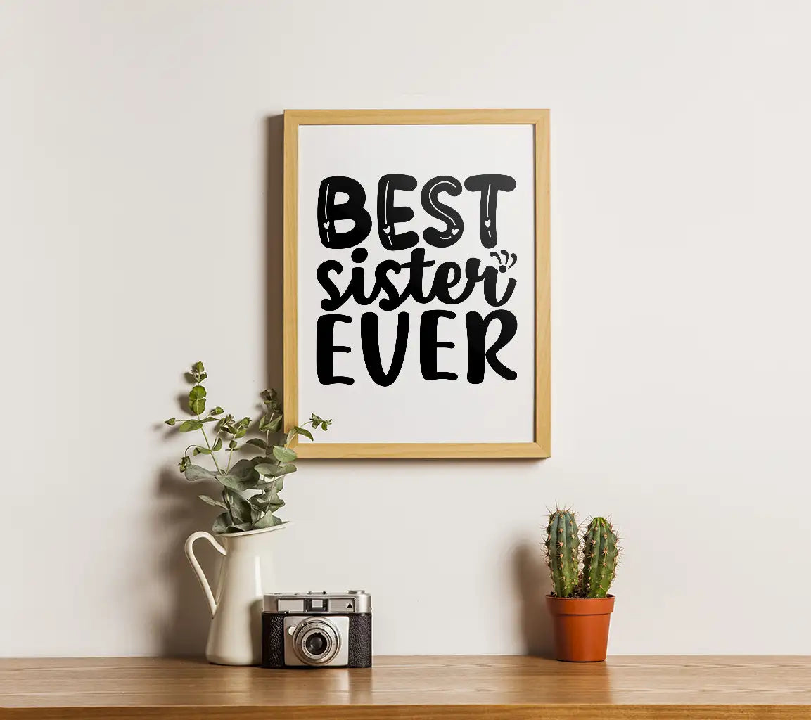 Best Sister Ever Silhouette SVG -  Heart Design SVG