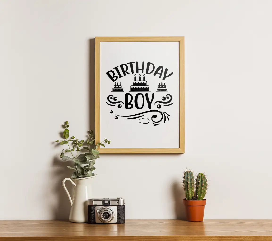  Birthday Boy SVG with 3 Cakes & Candles - Digital Design SVG