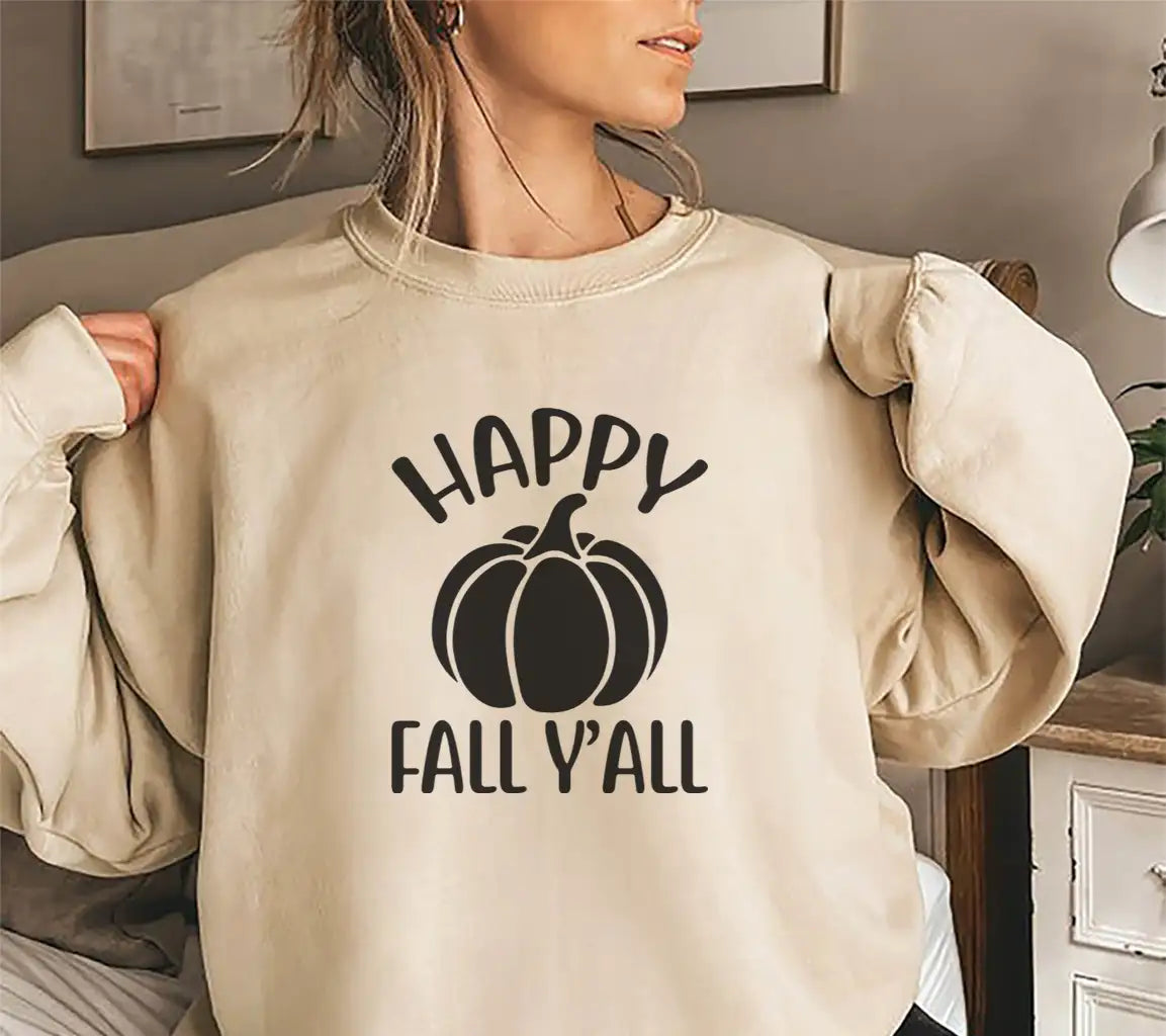 Happy Fall Yall Pumpkin Silhouette SVG SVG