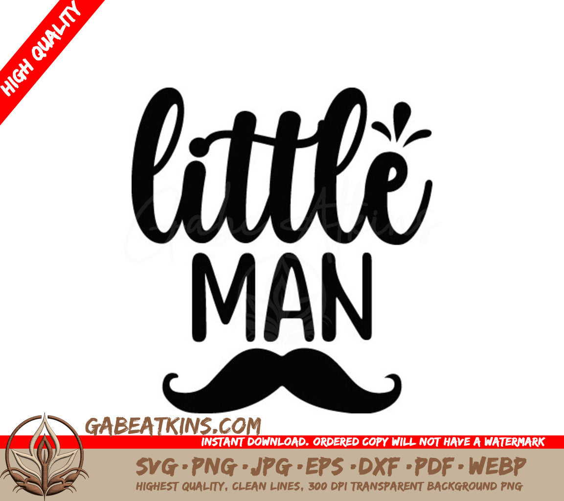 Little Man with Mustache SVG - Huge Design for Cutting & Crafts SVG