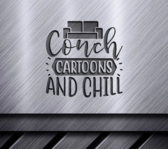 Couch Cartoons & Chill SVG -  Sign SVG