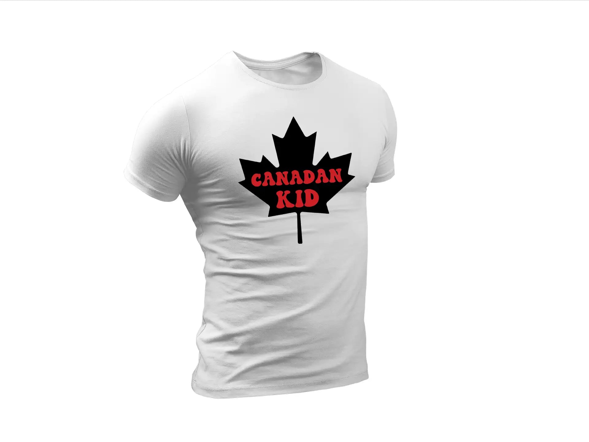 Canadian Kid SVG - Black Maple Leaf with Red Letters SVG