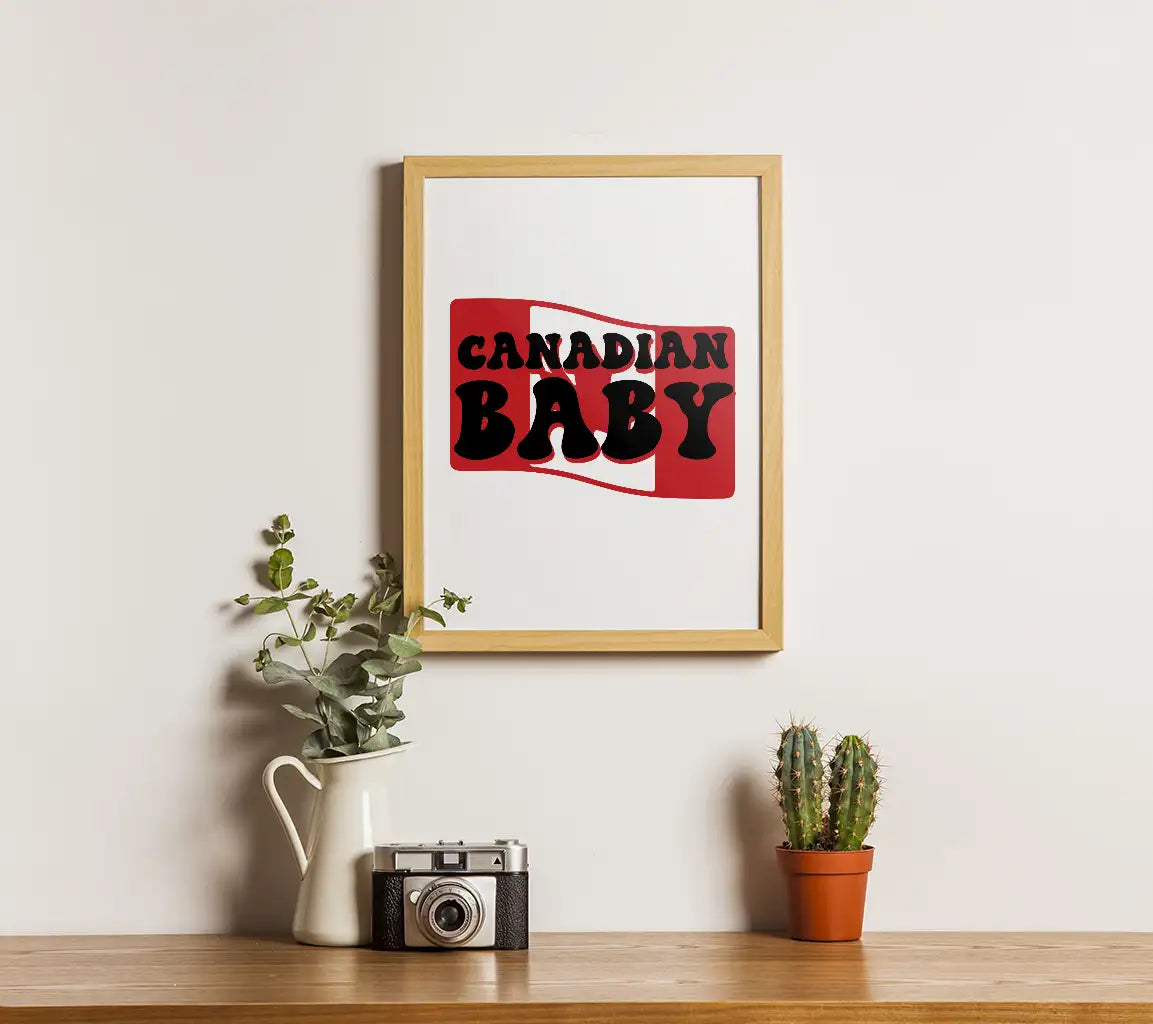 Canadian Baby SVG Design - Red & Black Canada Day Sign SVG