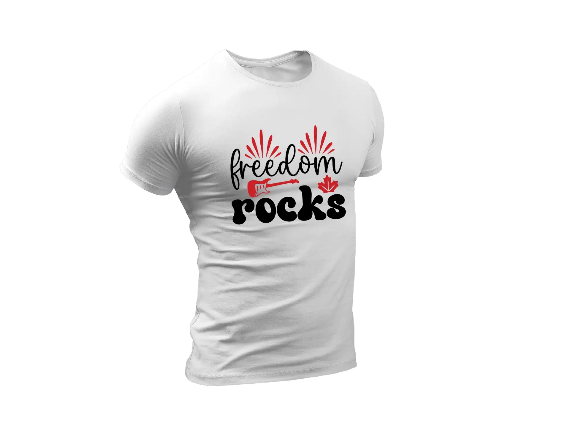 Canada Day Freedom Rocks SVG - Guitar & Maple Leaf SVG