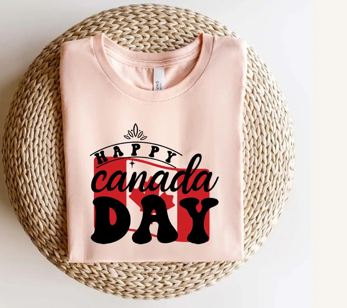 Happy Canada Day SVG with Maple Leaf - Huge Design SVG