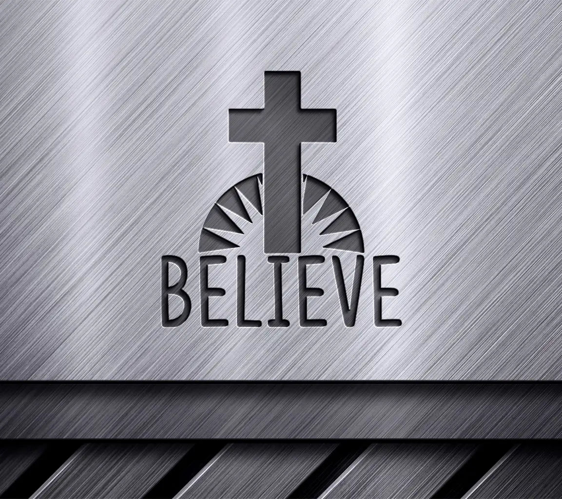 Christian Believe Cross Design SVG -  SVG