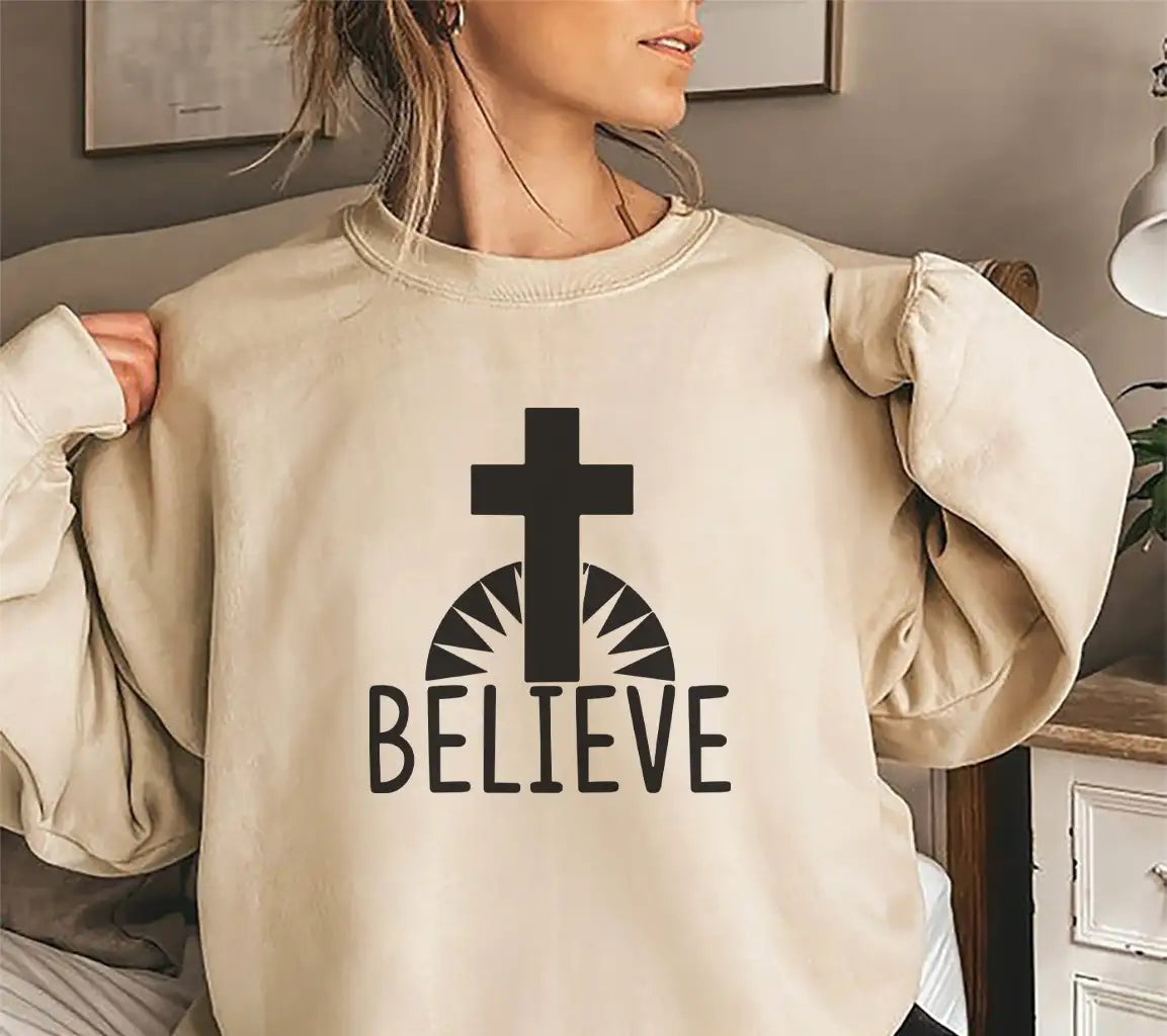 Christian Believe Cross Design SVG -  SVG