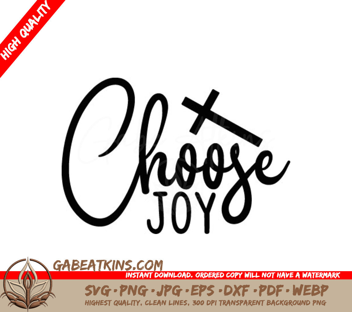 Choose Joy Cross SVG -  Christian Design Design SVG