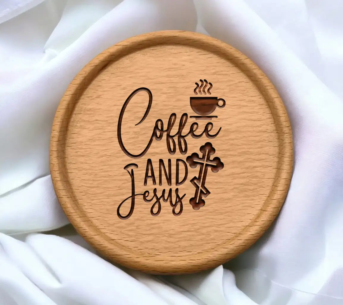 Coffee & Jesus SVG - Christian Coffee Cup & Cross Design SVG