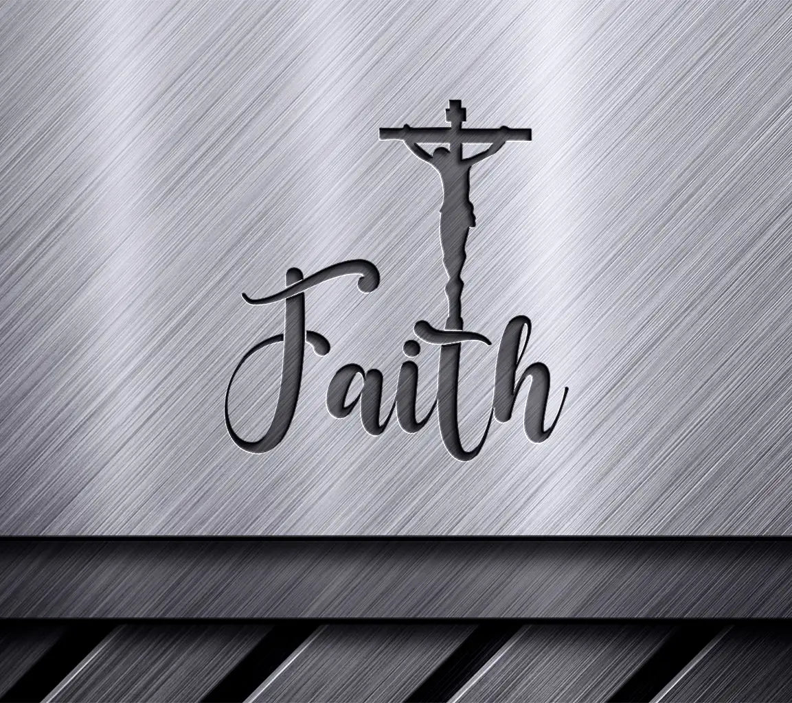 Christian Faith Silhouette SVG - Jesus on Cross Design SVG