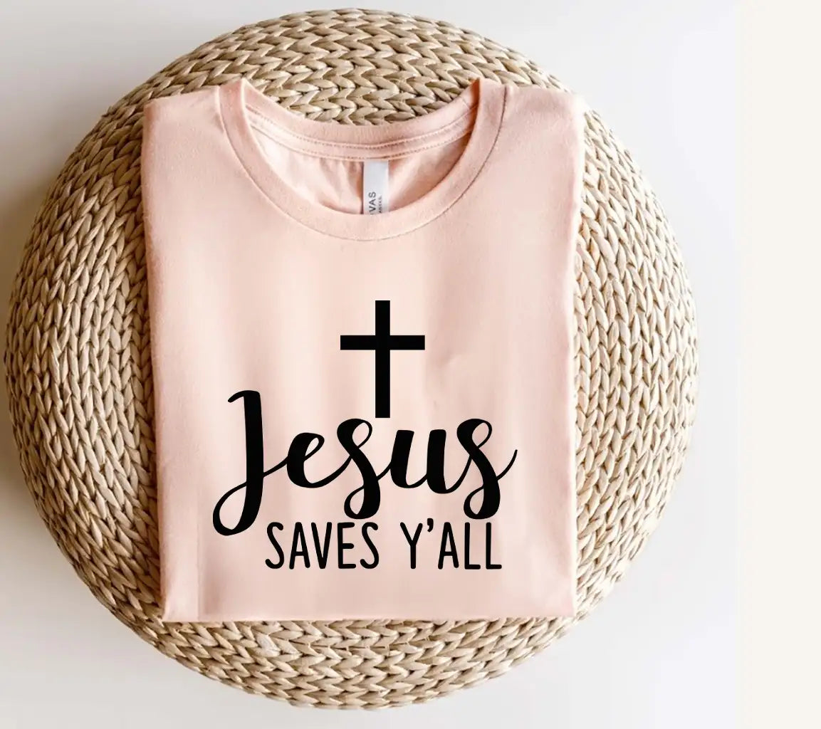 Jesus Saves Yall SVG - Christian Cross Design SVG