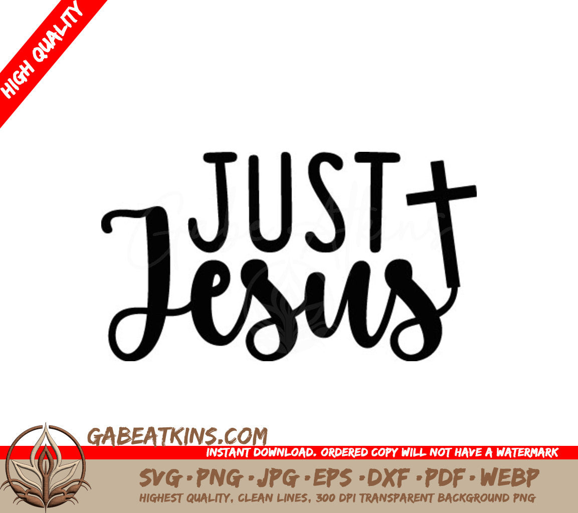  Just Jesus Cross Design SVG SVG