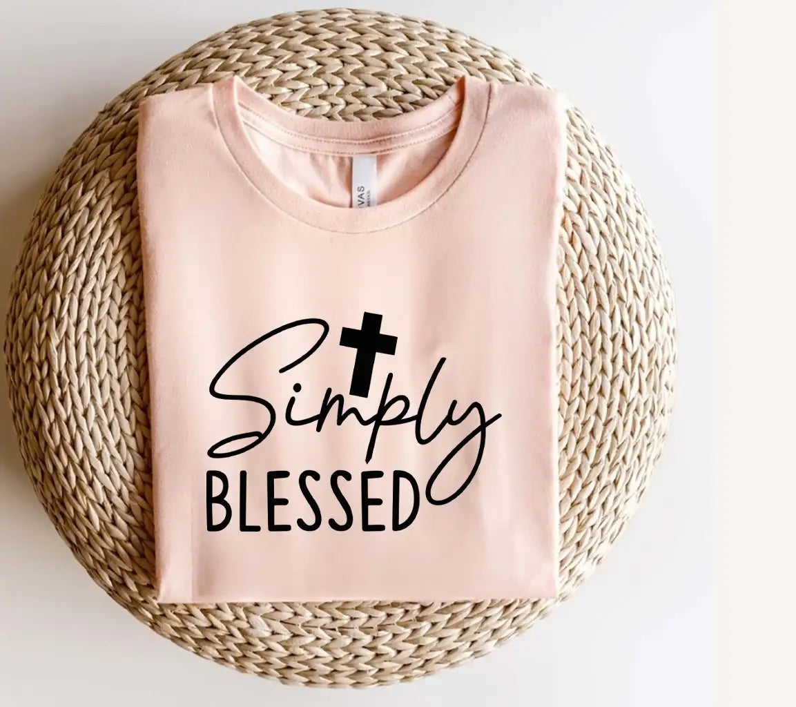 Simply Blessed Cross SVG -  Christian Design Design SVG