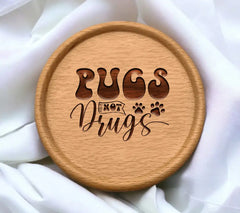 Pugs Not Drugs SVG Design -  Paw Print Design SVG