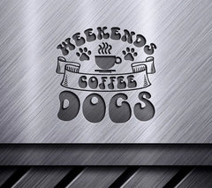 Weekend Coffee Dogs  Design SVG - Paw Prints & Coffee Cup SVG