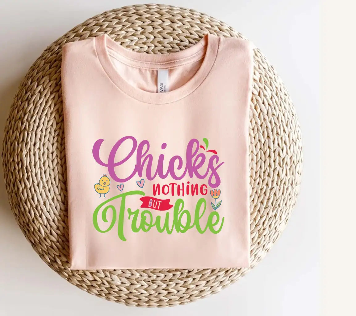 Chicks Nothing But Trouble Easter SVG Design SVG