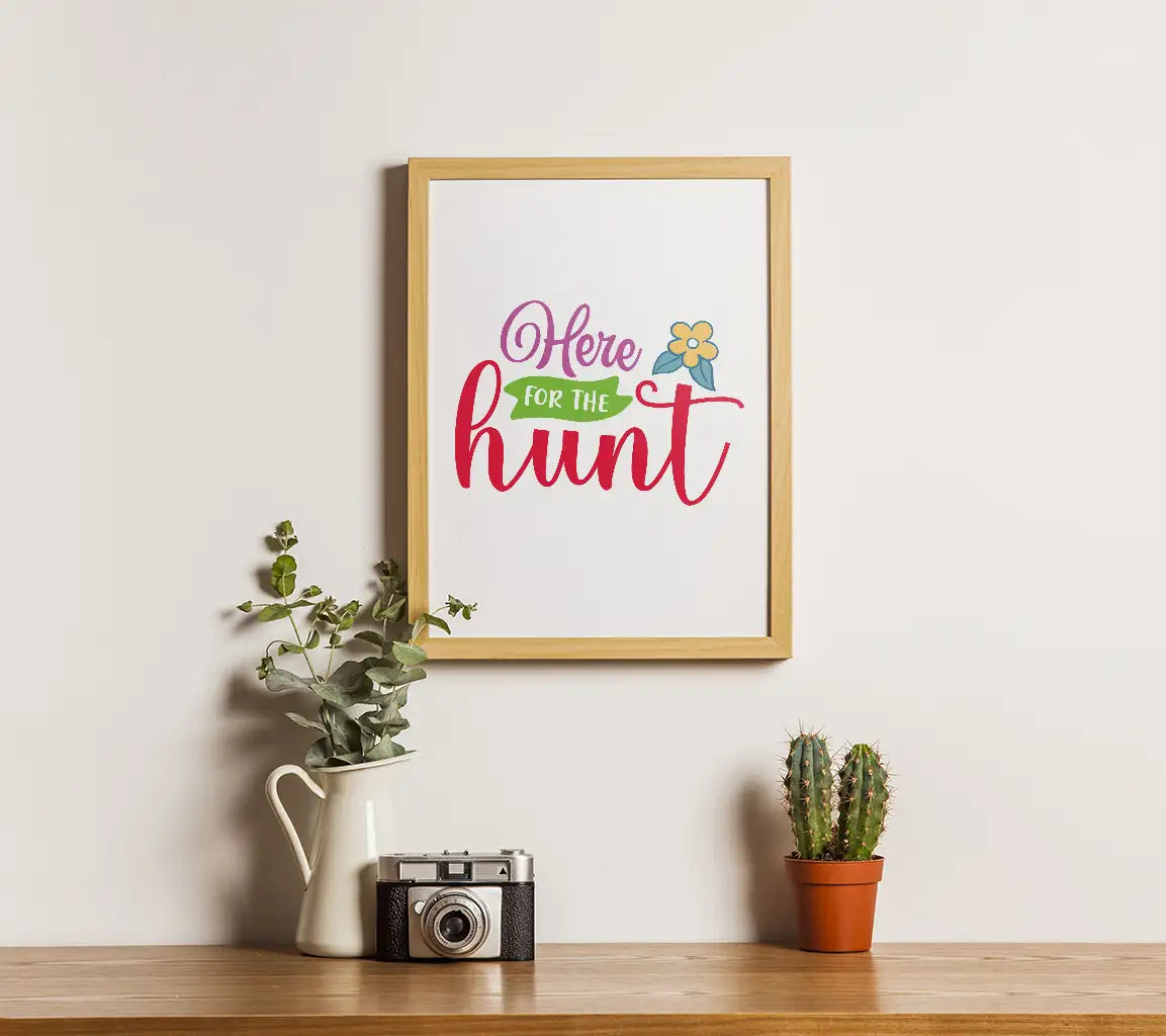 Here For The Hunt Easter Flower SVG Design SVG