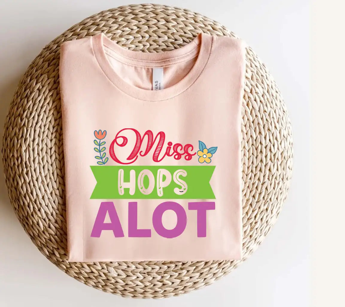 Miss Hops Alot Easter SVG Design - Funny Bunny Sign SVG