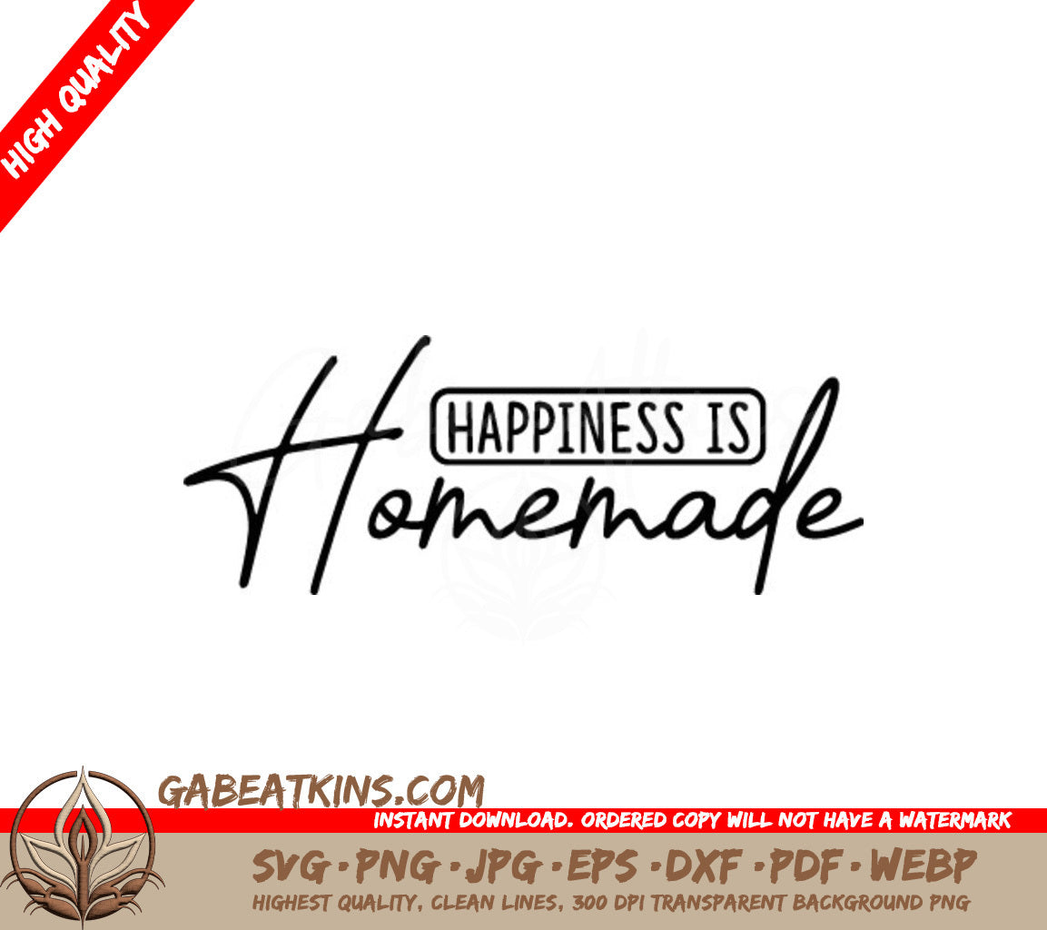 Happiness is Homemade SVG - Farmhouse Sign Design SVG