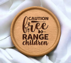 Caution Free Range Children SVG Design SVG