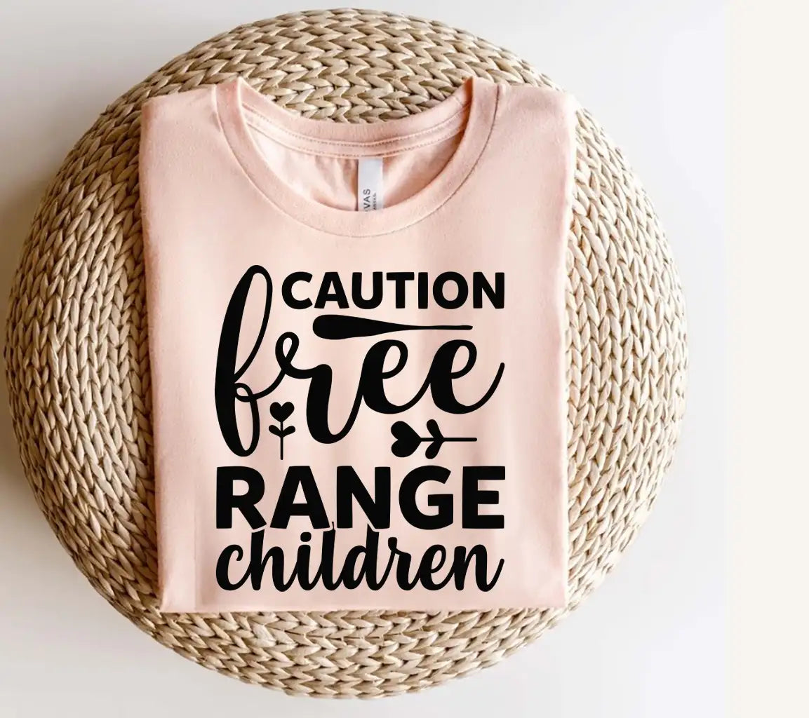 Caution Free Range Children SVG Design SVG