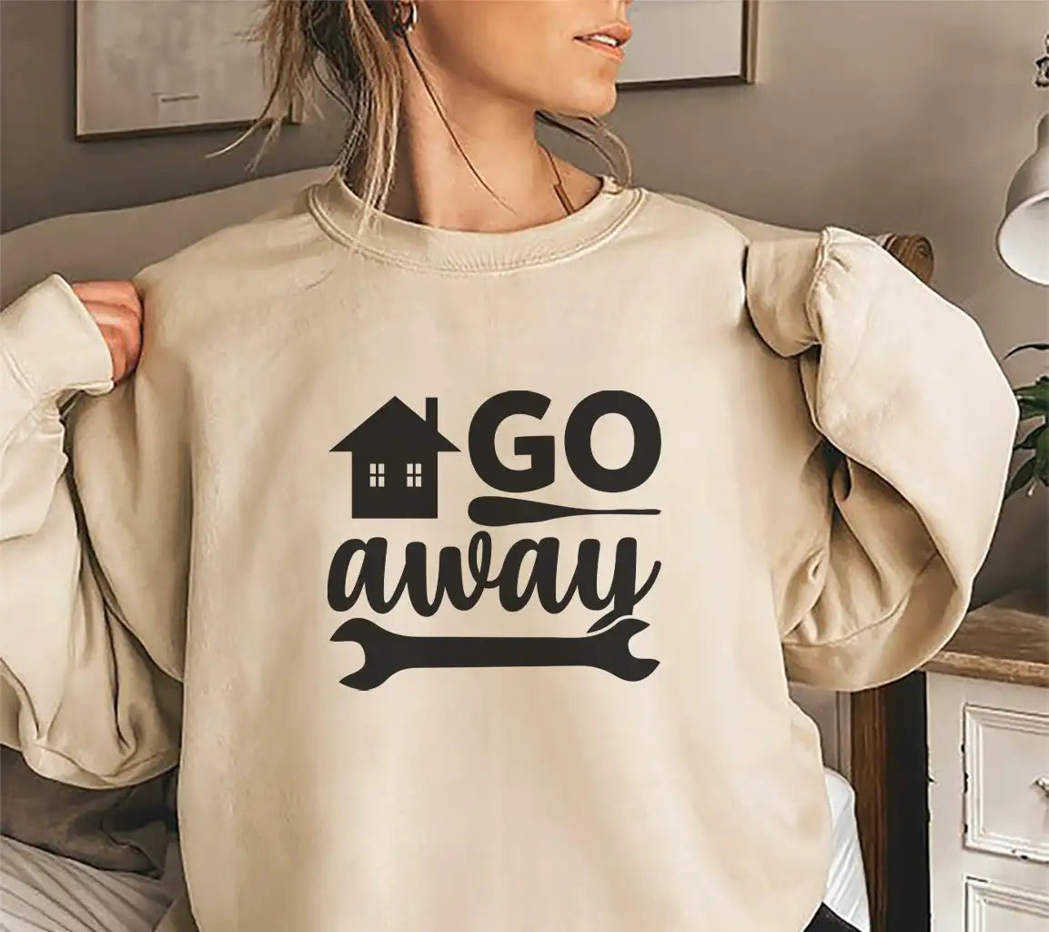 Go Away House & Wrench SVG Cut File - Home Decor Design SVG