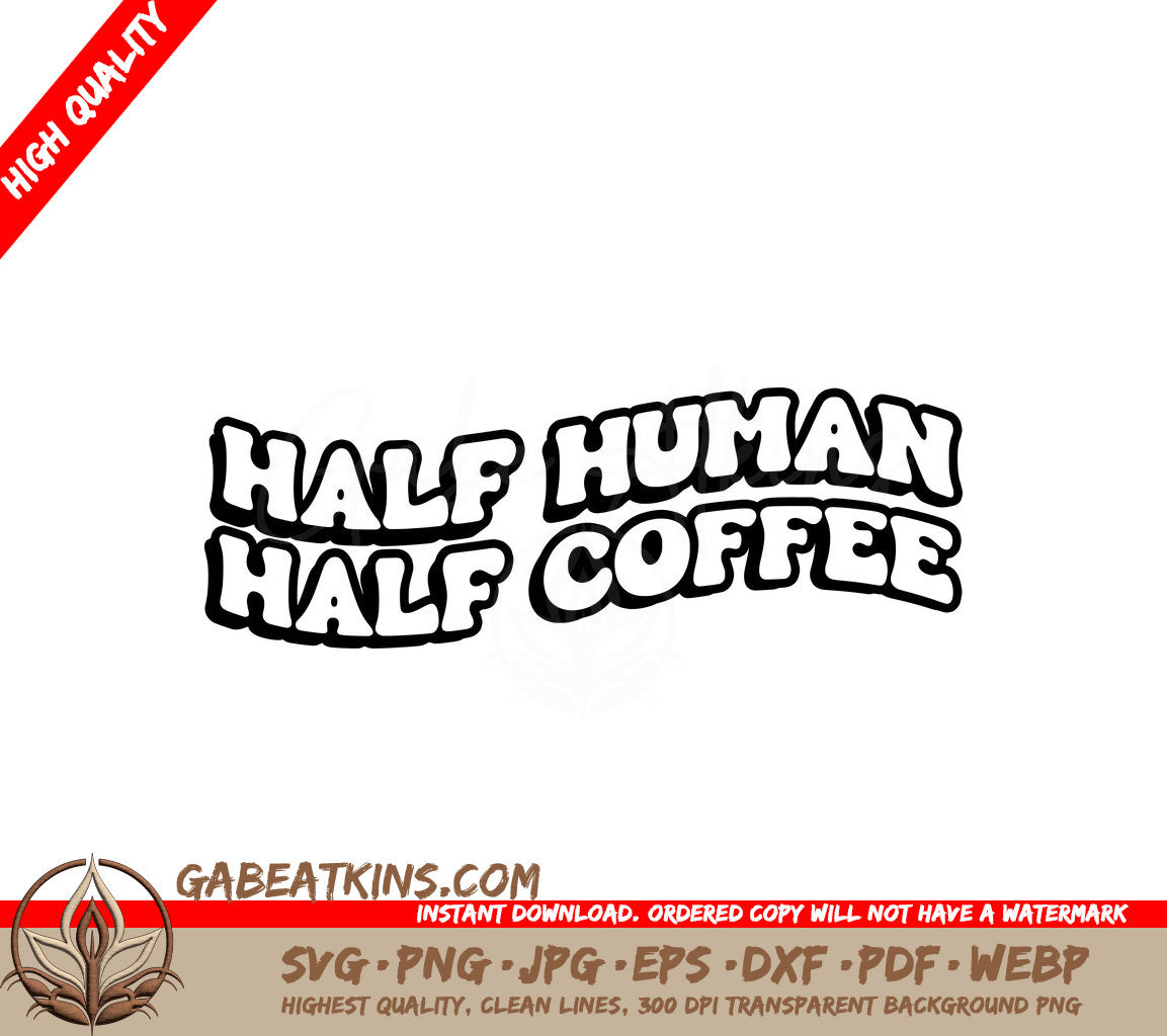  Half Human Half Coffee SVG Design - Huge Aesthetic Design SVG