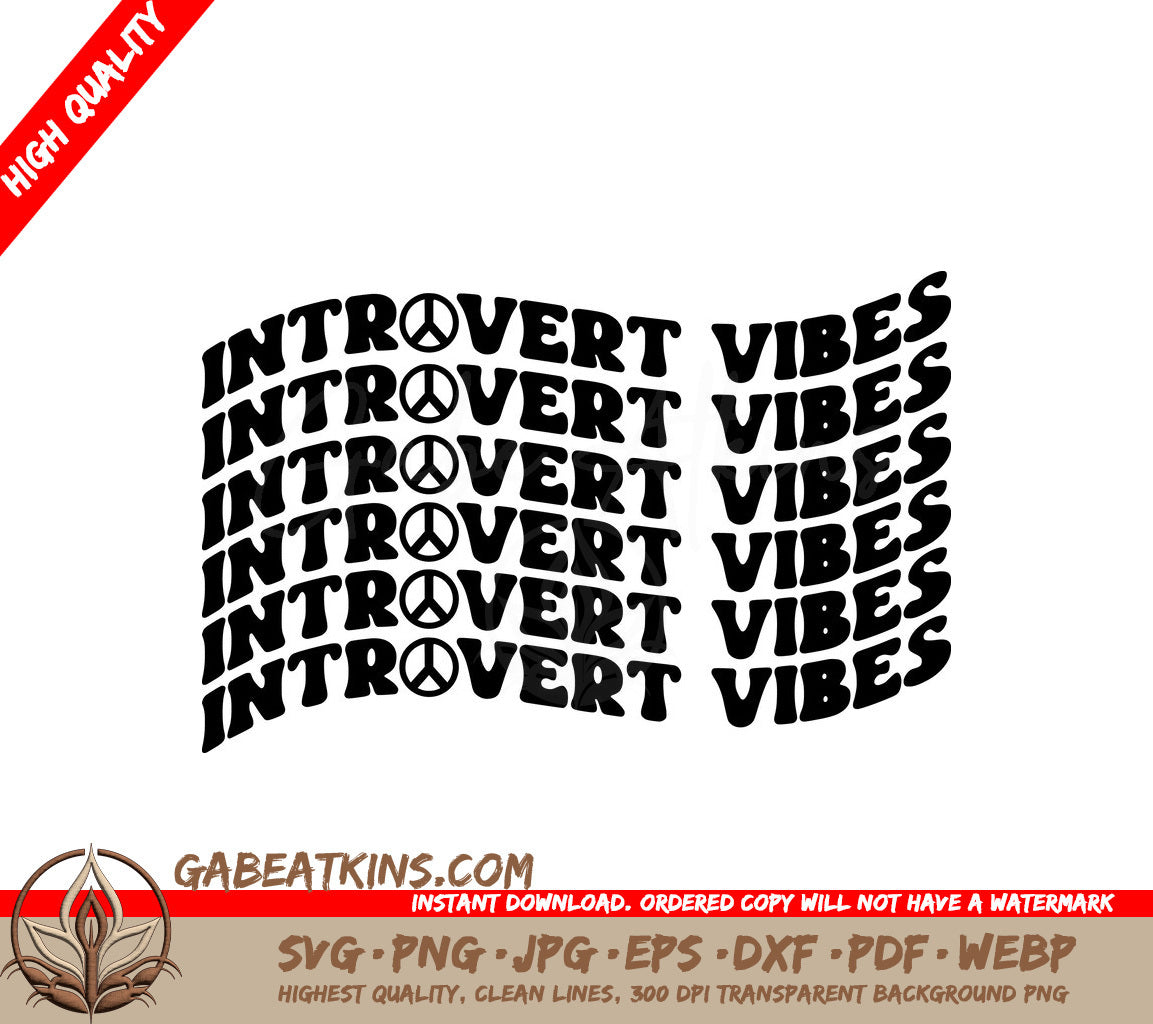 Huge Aesthetic Introvert Vibes SVG - White Background SVG