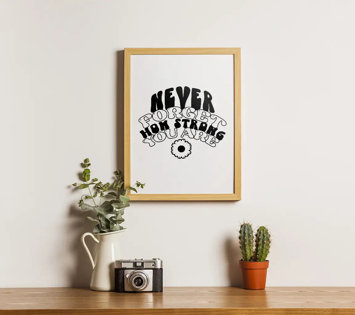  Never Forget How Strong You Are SVG Poster - Huge Aesthetic Design SVG