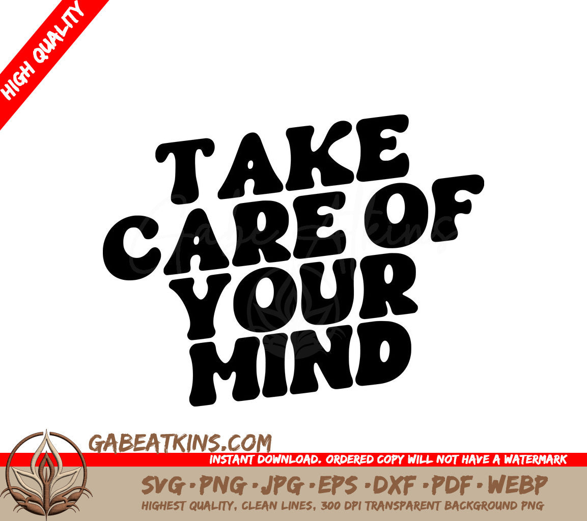  Take Care of Your Mind SVG Design - Huge Aesthetic SVG