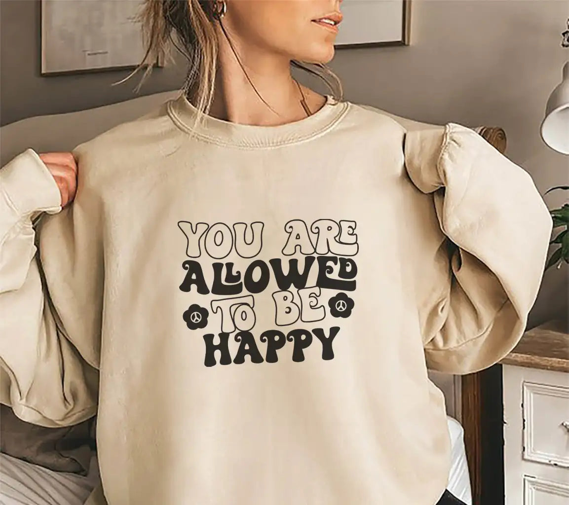 You Are Allowed To Be Happy  SVG Poster - Huge Aesthetic Design SVG