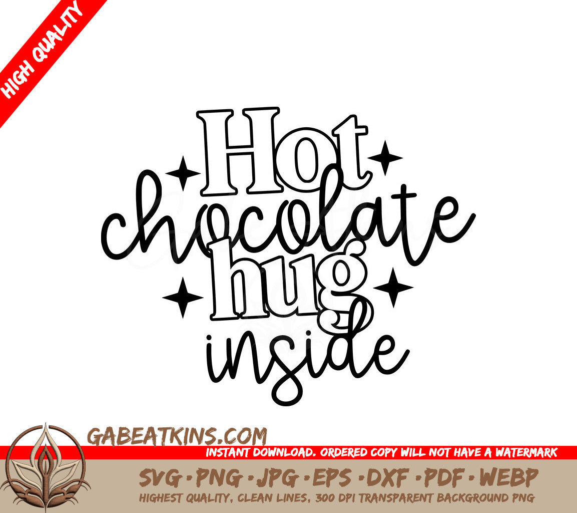  Hot Chocolate Hug SVG Design - Perfect for Cut Files & Projects SVG