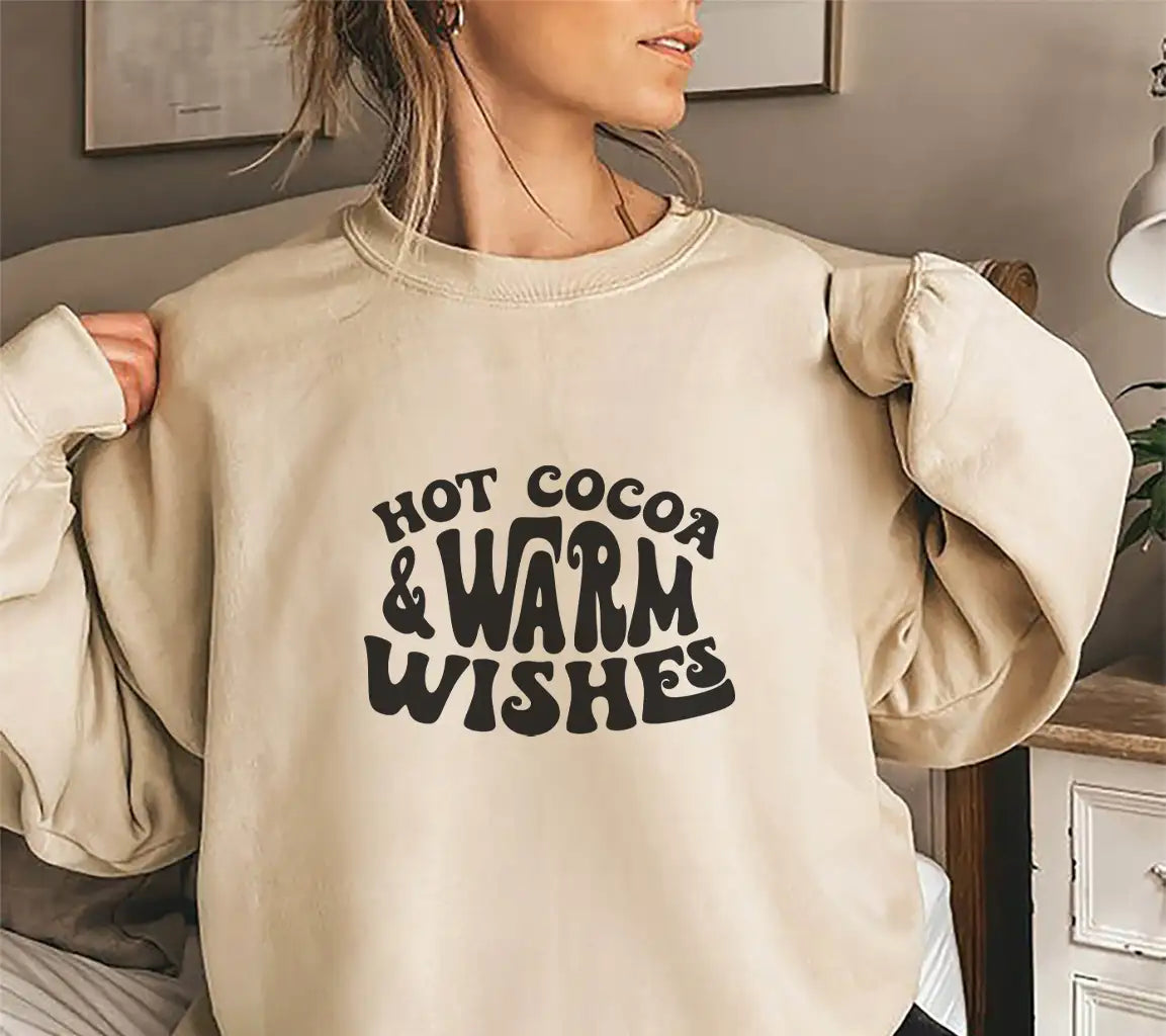 Hot Cocoa & Warm Wishes SVG Cut File - Huge Design SVG