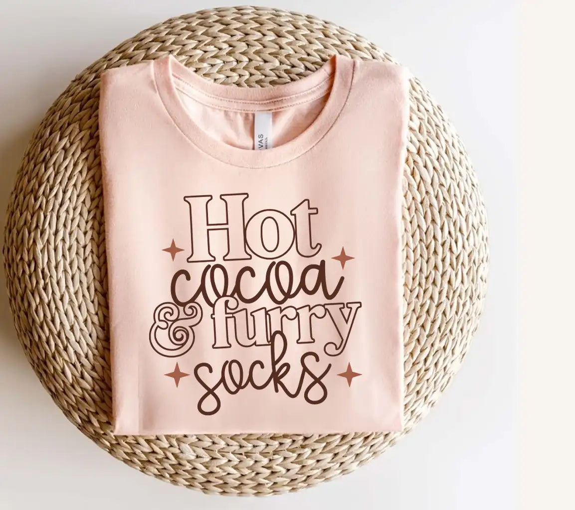 Hot Cocoa & Furry Socks SVG Design - Cozy Winter Cut File SVG