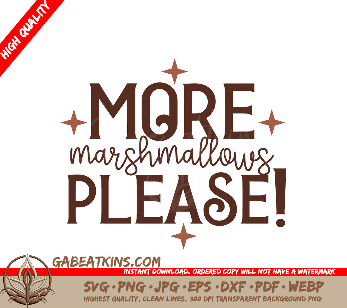 Huge Hot Chocolate More Marshmallows Please SVG Cut File SVG