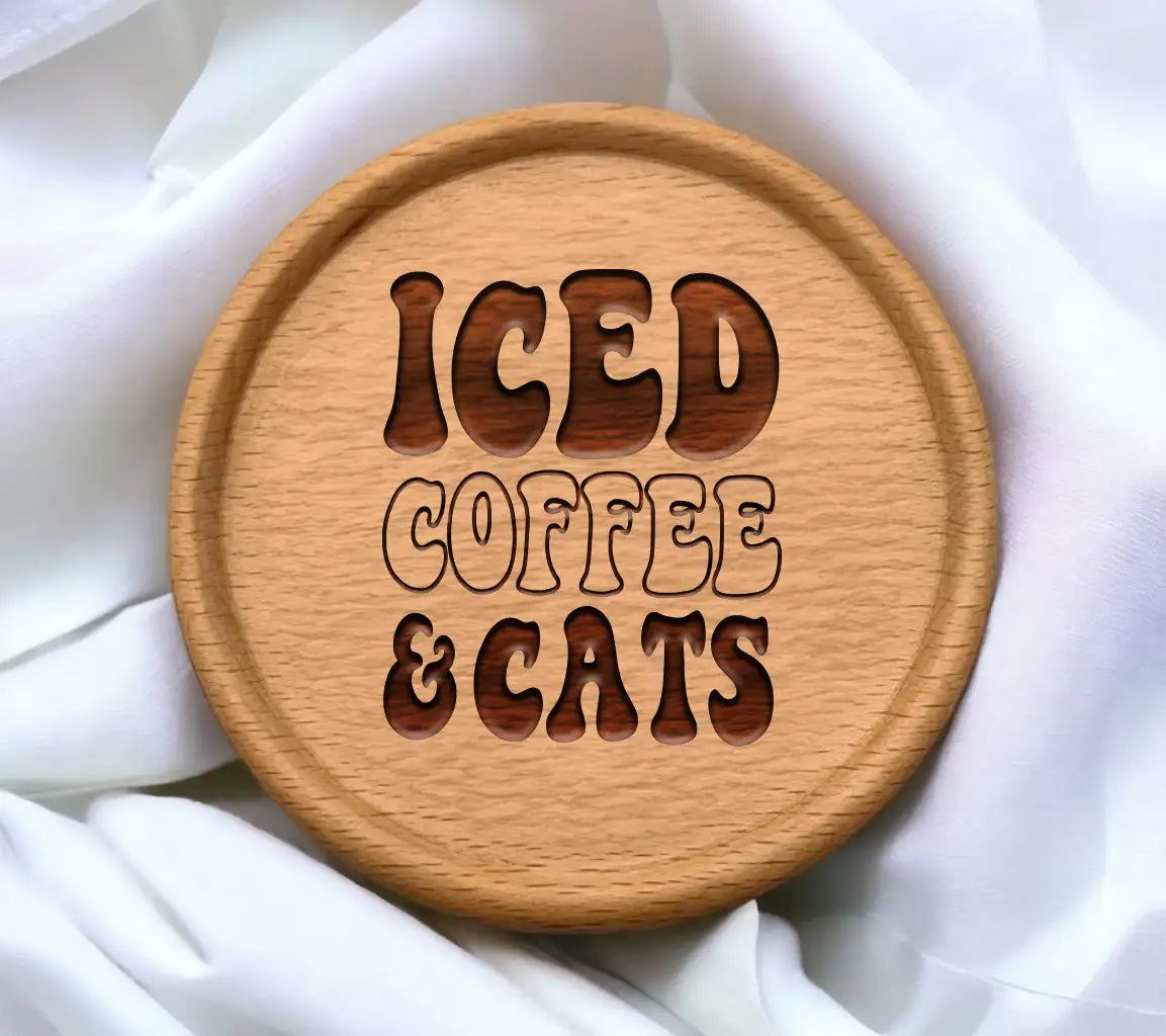  Iced Coffee & Cats SVG Design - Huge SVG