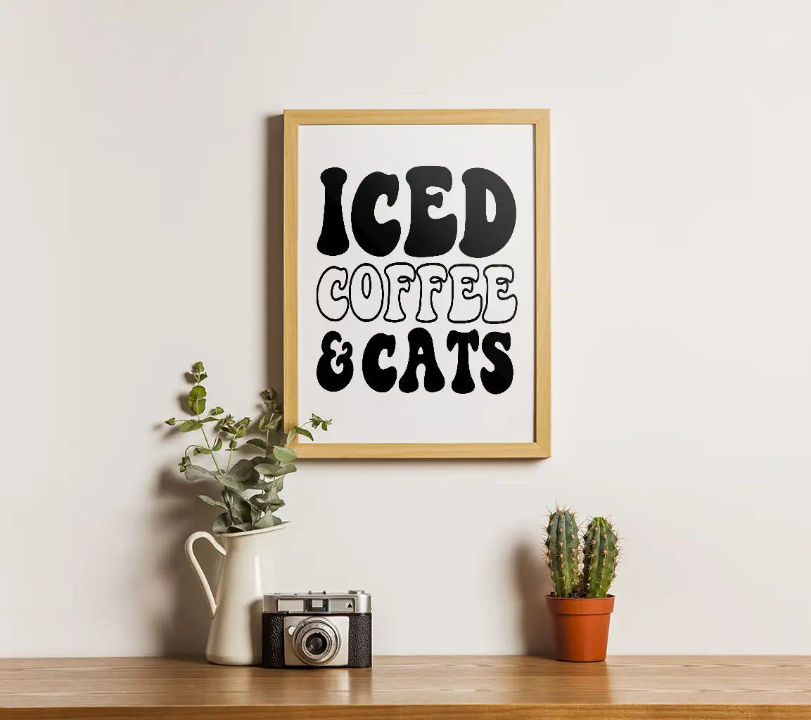  Iced Coffee & Cats SVG Design - Huge SVG