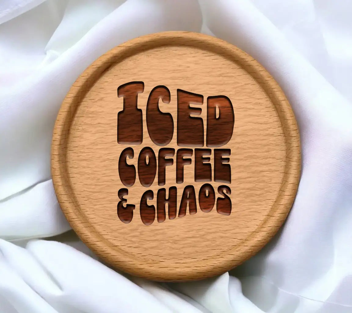  Iced Coffee & Chaos SVG Sign SVG