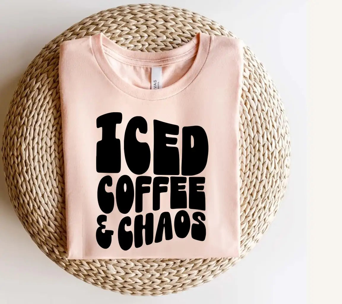  Iced Coffee & Chaos SVG Sign SVG